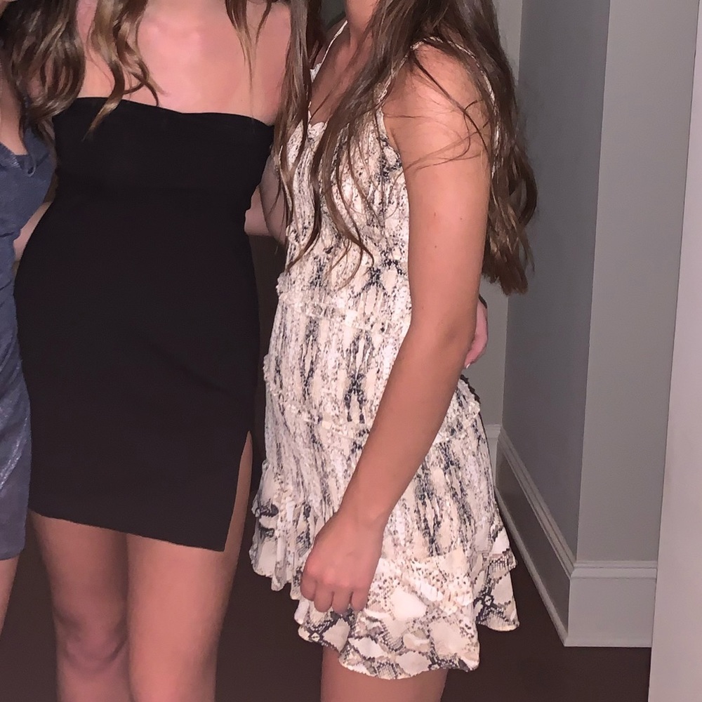 Olivaceous snake skin dress